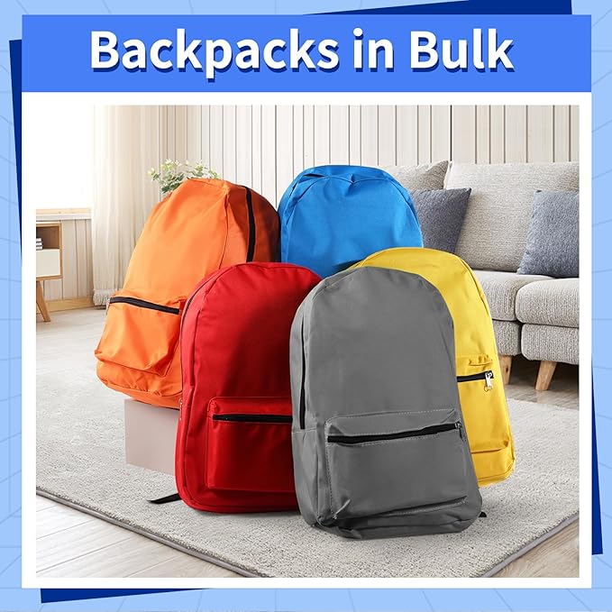 12 Set Bulk Backpacks with School Supply Kit 17 Inch Book Bags in Bulk and Back to School Supplies Stationery Kit for Kids Boy