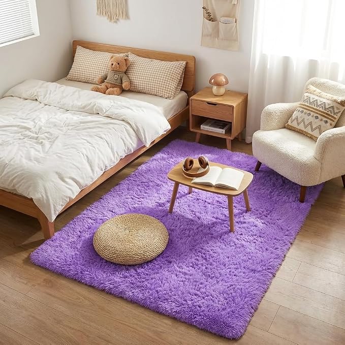 Mugorn Small Soft Shag Rugs for Bedroom, 3x5 Fluffy Area Rugs for Living Room