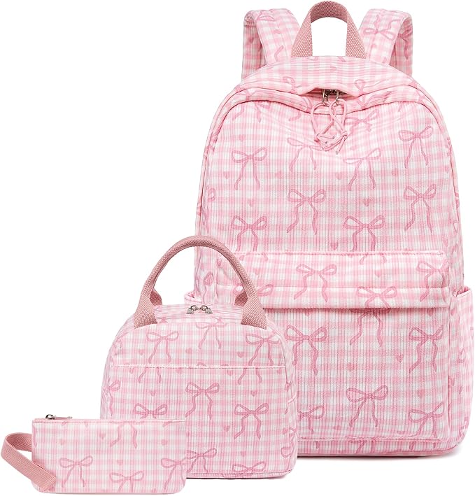 LEDAOU Backpack for Girls School Bag Kids Bookbag Teen Backpack Set Daypack with Lunch Bag and Pencil Case | Kids