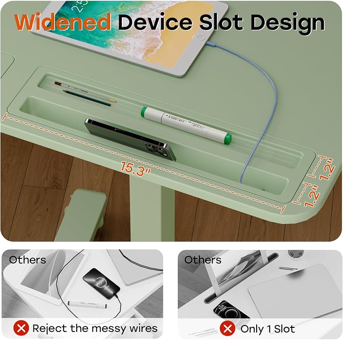 Small Mobile Standing Desk with Drawer, 23.6" x 19.7" Top | Height Adjustable Portable Laptop Desk with Wheels & Cup Holder, Sit Stand Computer Workstation for Compact Space, Sage Green