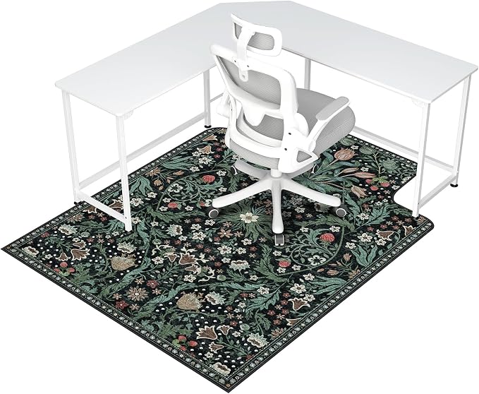 Office Chair Mat for Hardwood Floor & Tile Floor,48"X 60" Heavy Duty Desk Chair Mat for Hard Floors, Under Desk Rug for Rolling Computer Chair,Anti Slip,Low Pile Carpet Protector-Convex Green Grass