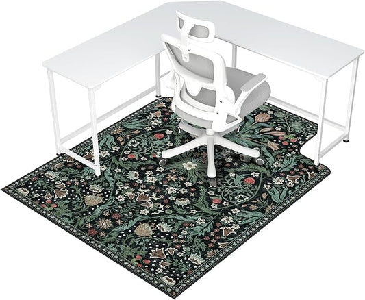 Office Chair Mat for Hardwood Floor & Tile Floor,48"X 60" Heavy Duty Desk Chair Mat for Hard Floors, Under Desk Rug for Rolling Computer Chair,Anti Slip,Low Pile Carpet Protector-Convex Green Grass