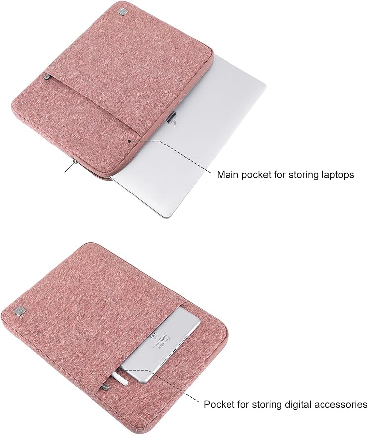 DOMISO 17 inch Laptop Sleeve Case Notebook Bag Protective Carrying Handbag for 17.3" Notebook/Dell Inspiron/MSI GS73VR Stealth Pro/IdeaPad 300 320 321/HP Envy/LG Gram 17"/ASUS ROG Strix GL702VS,Pink