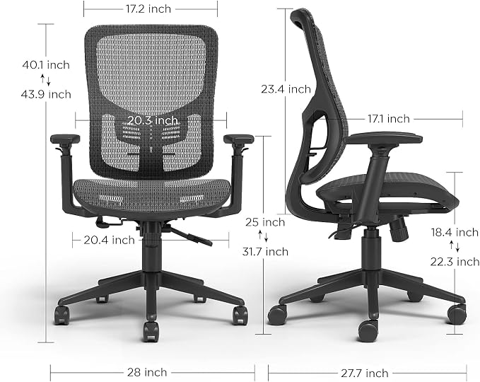 STAPLES Kroy Ergonomic Task Chair, Mesh, Ergonomic, Lumbar Support, Adjustable Height, Black