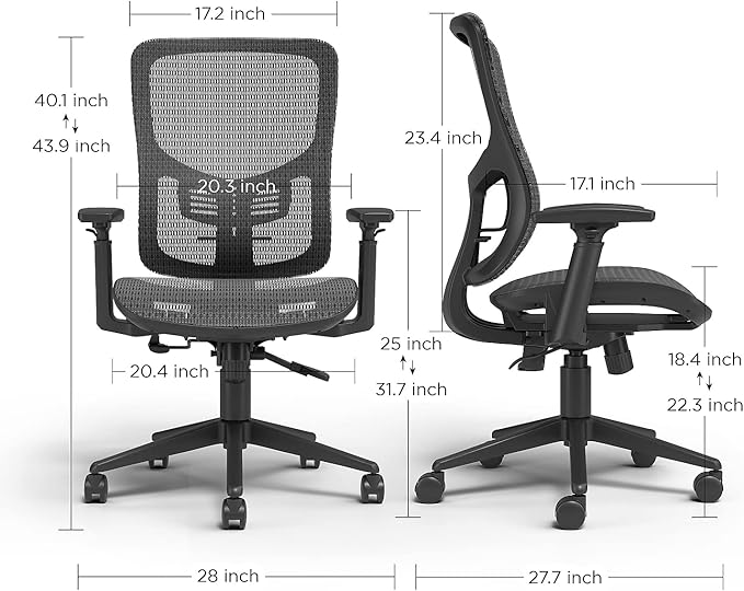 STAPLES Kroy Ergonomic Task Chair, Mesh, Ergonomic, Lumbar Support, Adjustable Height, Black