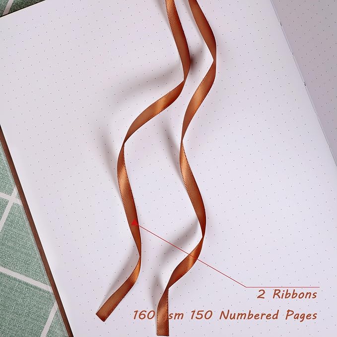 TIEFOSSI B5 Dot Journals for Women Men, 160 GSM Thick Paper, 150 Numbered Pages, 5 * 5MM Dot Grid, Dotted Notebooks for Planner Organization