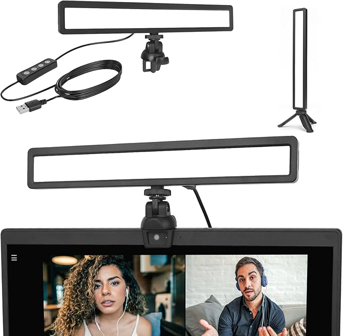 luxceo Video Conference Lighting, Zoom Light for Remote Working, Webcam Lighting for Laptop, Zoom Calls, Live Streaming, Online Class, Self Broadcasting, Video Conference Light Kit for Zoom Meeting