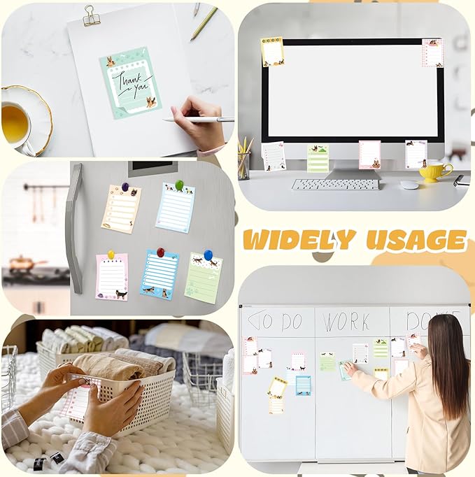 12 Pcs German Shepherd Sticky Notes 3x4 Inches Dog Notepad to Do List Kawaii Dog Lover Gifts for Women Office Supplies Sticky Notes Home Christmas Office Decor