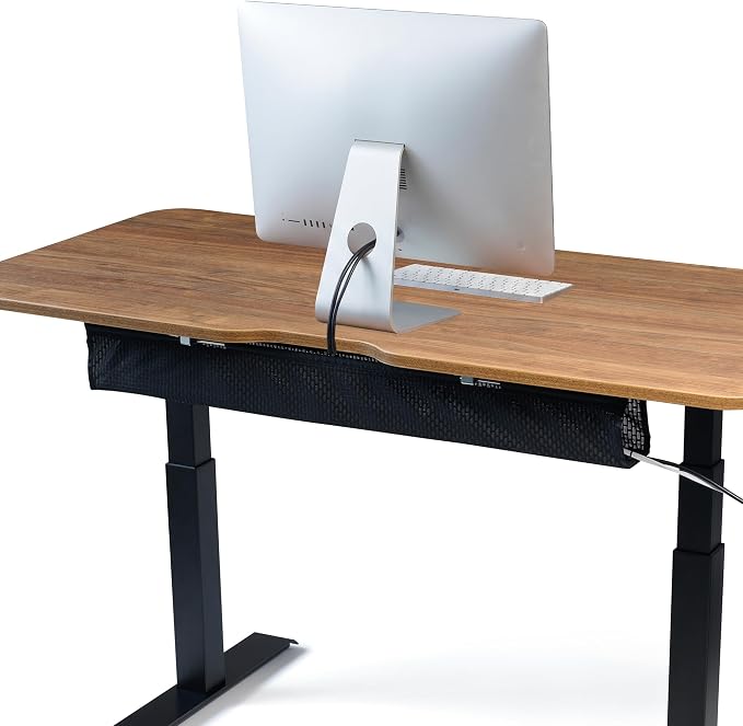 Perfect POSTURE Mesh Cable Organizer – Under Desk Cable Management with Adjustable Straps, Flexible Mesh, Easy-Access Design, & Standing Desk Compatible – 37.4” (Black)
