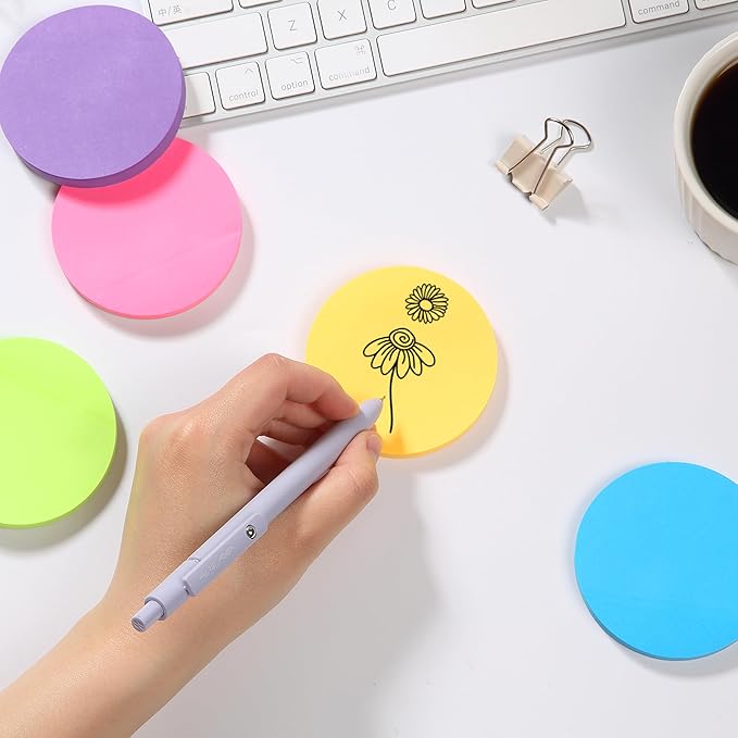 Mr. Pen- Round Sticky Notes, 12 Pads, 720 Sheets, 2.8" x 2.8" Colorful Sticky Notes Bulk, Stocky Notes for Bible Journaling