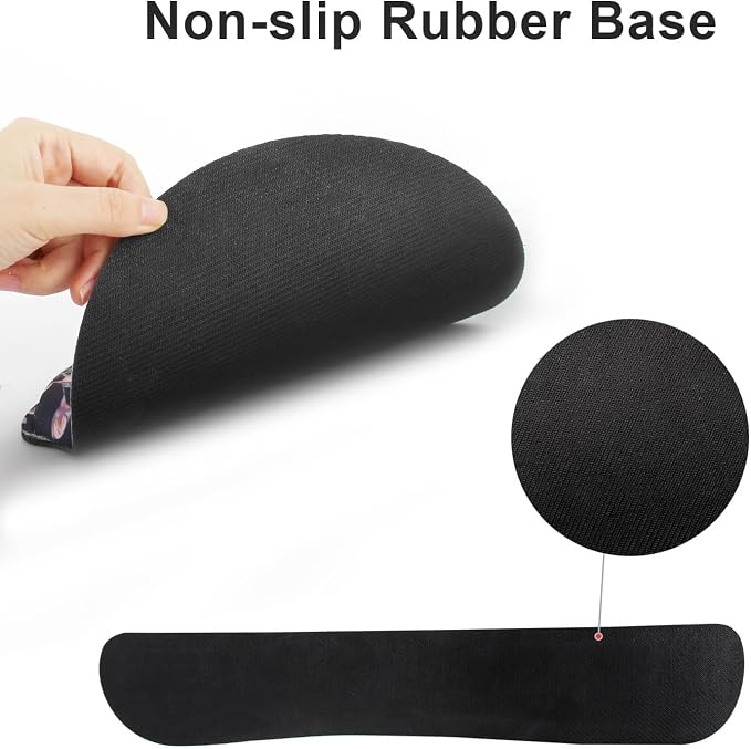 Ergonomic Mouse Pad with Wrist Rest and Keyboard Wrist Rest, Wrist Rest for Computer Keyboard, Easy Typing, Pain Relief, Black Mouse Pad with Wrist Support for Gaming,Office, Laptop, Garden Flowers