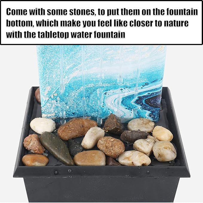 Tabletop Ball Fountain Waterfalls,Irregular Stone Water Fountain Indoor for Relaxation,Home/Office Decoration Meditiation Water Resin, House Warming Gifts New Home (#1)