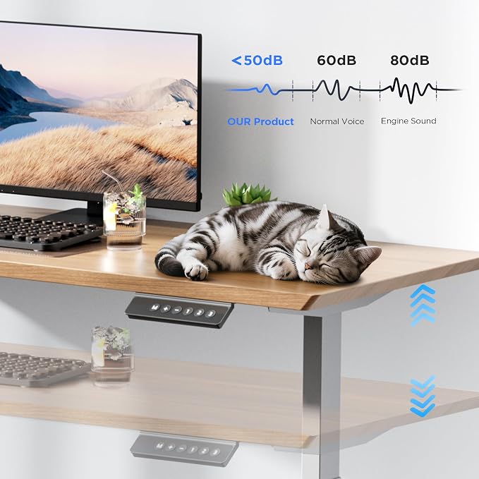 Dual Motor Electric Standing Desk Frame - 300 lbs Heavy Duty, 3 Memory Height Presets - Sit Stand Desk Frame, Computer Height Adjustable Desk Legs & Base for 43.3"-63" Desktop, White Frame Only