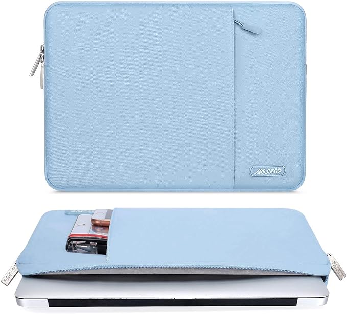 MOSISO Laptop Case 13 inch, 13 inch Laptop Sleeve Compatible with MacBook Air M4 M3 M2 M1 2025-2018 / Pro M2 M1 2025-2016, Polyester Vertical Computer Sleeve Bag with Pocket, Air Blue