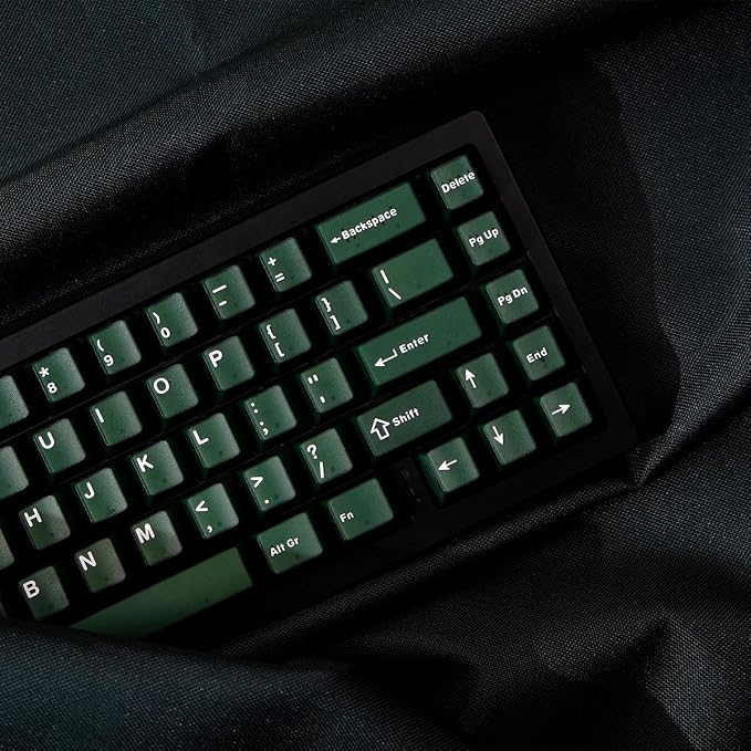 Sumgsn 114 Keys Custom Translucent Double Shot Keycaps Cherry Profile Emeral Green Keycaps Set Fit for Cherry Mx Switches Mechanical Keyboard