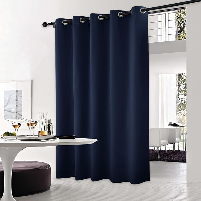 NICETOWN Bedroom Window Blackout Curtain Panel - Thermal Insulated Blackout Drape/Drapery for Loft, Guestroom (Navy, 1 Panel, 70 x 84 inch)