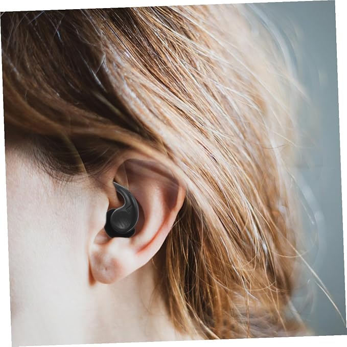 Silicone for Noise Reduction and Hearing Protection, 1 Pair with Storage Case, Anti-Noise for Sleeping, Studying, Concerts, and Industrial Use in Black Style