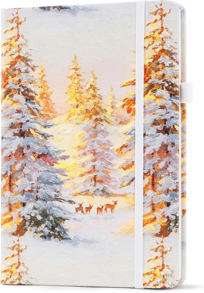 Lined Journal Notebook A5, College Ruled Hardcover Journal for Women, 160 Pages with 100gsm Thick Paper for Writing, Work, Notes & Journaling, Gift for Women, Deer