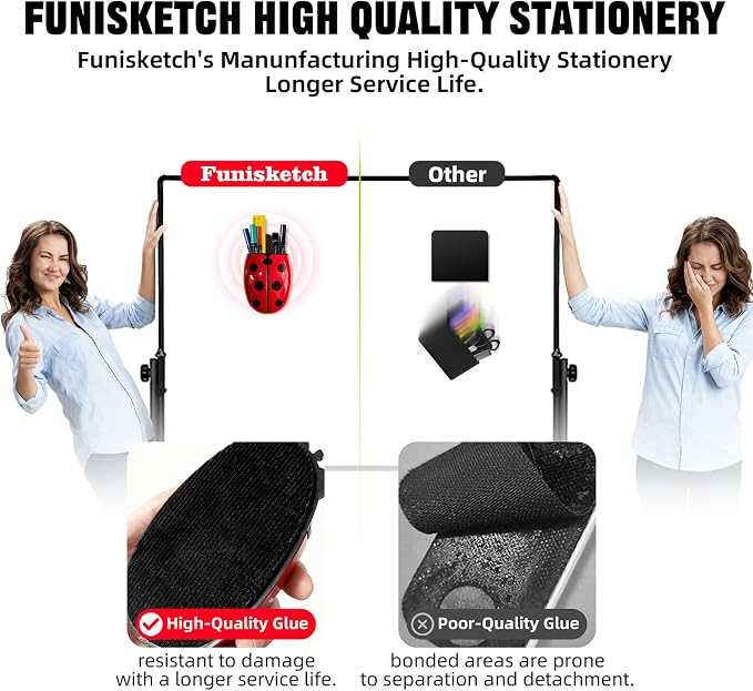 Cute Ladybug Magnetic Pen Holder, Strong Magnet for Glass Whiteboard, Refrigerator & Locker - 2 Pack Marker Organizer, Dry Erase Marker Holder for School, Home & Office (Red)