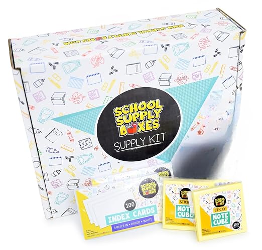 School Supply Boxes | STEM Class Pallet (180 Boxes) | Back to School Essentials Kit for Students & Teachers | Includes a Calculator, Graph Ruled Filler Paper, a Protractor, & More