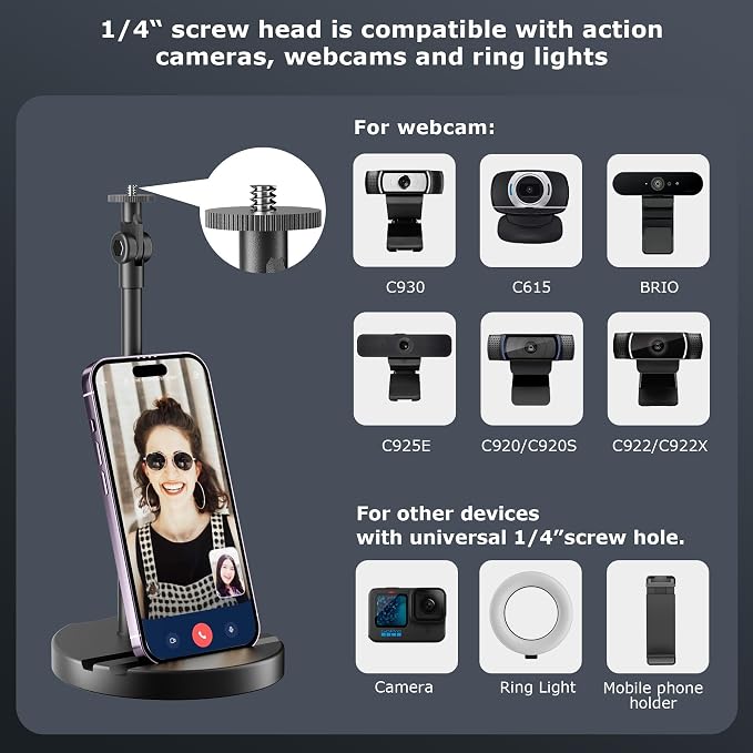 2-Pack Portable Rechargeable LED Video Light, Battery Powered Photography Lighting Kit with Stand & Phone Holder, Dimmable Camera Light for Live Streaming, YouTube, TikTok, Zoom, Video Recording
