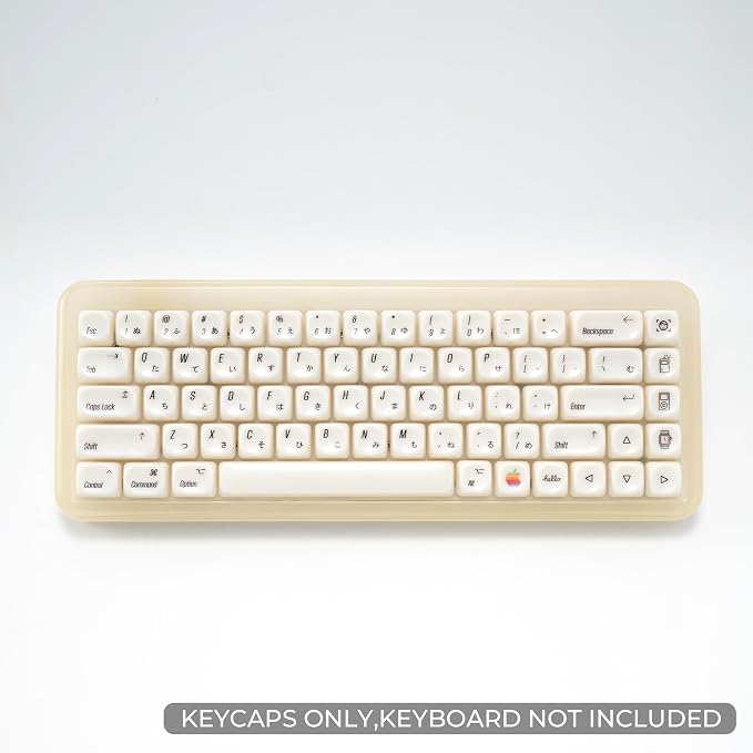 OHY Japanese Keycaps,XVX MOA Profile Minimalist Mac Style Keycap Set, Custom Cute Ceramic-Textured Keycaps for MX Switches Mechanical Keyboard-White Chocolate （Only Keycaps）