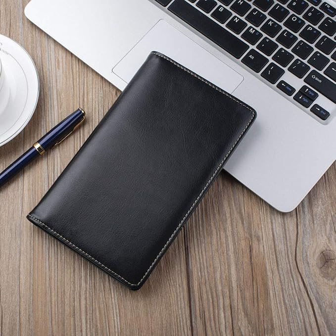 Sooez Leather Professional Business Card Book Holder Organizer, 240 Capacity Credit Card Booklet, PU Name Cards Holder Storage File for Men Women, Green
