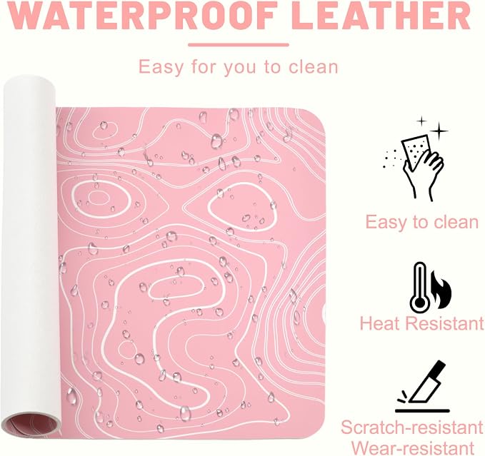 Leather Desk Mat, Desk Pad for Keyboard and Mouse Large Mouse Pads for Desk | Waterproof Desk Mat, Desk Matt for Desktop, Laptop Blotter, Keyboard Pad, Large Mouse Pad, Desk Essentials