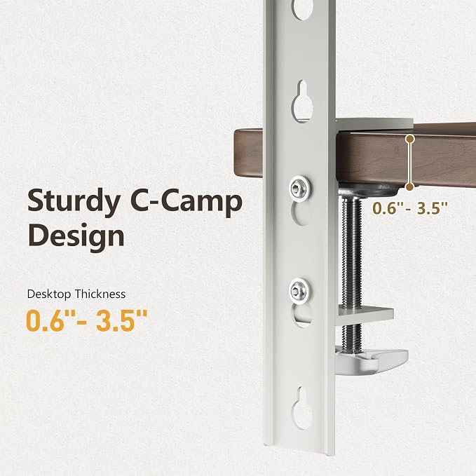 Clamp on Desk Extender Shelf, 22" Desk Riser with Pegboard | Heavy-Duty Side/Top Desk Organizer Shelf for Office Accessories, Monitor and Laptop Riser, Light Wood