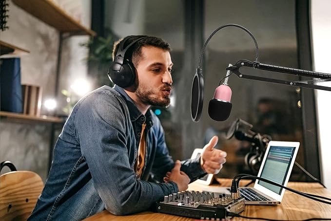 Razer Seiren Mini Mic Boom Arm with Microphone Windscreen and Dual Layered Mic Pop Filter for Razer Seiren Mini USB Streaming Microphone by YOUSHARES
