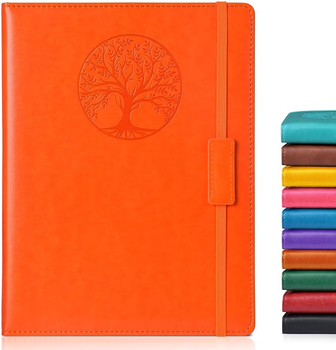 Biuwory Lined Journal Notebook for Women Men,256 Pages B5 Large Hardcover Leather Journals for Writing,Travel,Business,Work & School,College Ruled Notebooks for Note Taking,Diary Notepad 7.8"×10.2"