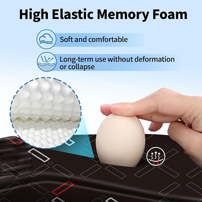 YIWEI Ergonomic Mouse Pad with Wrist Rest - Comfortable Office Mousepad with Memory Foam Wrist Support for Carpal Tunnel Relief, Mouse Pads with Non-Slip Base for Gaming and Home (Black-1)