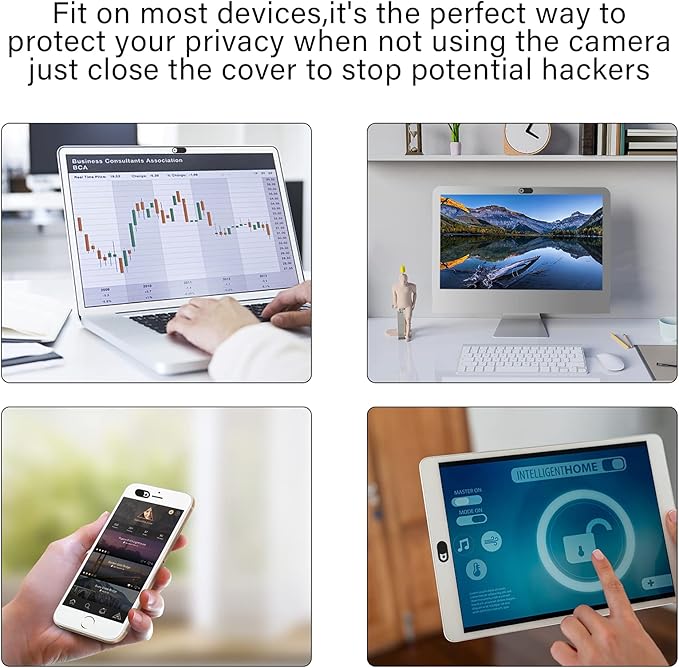 Laptop Camera Cover Slide, Camera Cover, 9 Pack Ultra Thin Webcam Cover Slide for Laptop, Desktop, PC, Tablet, Smartphone, Protect Your Privacy and Security(Black)