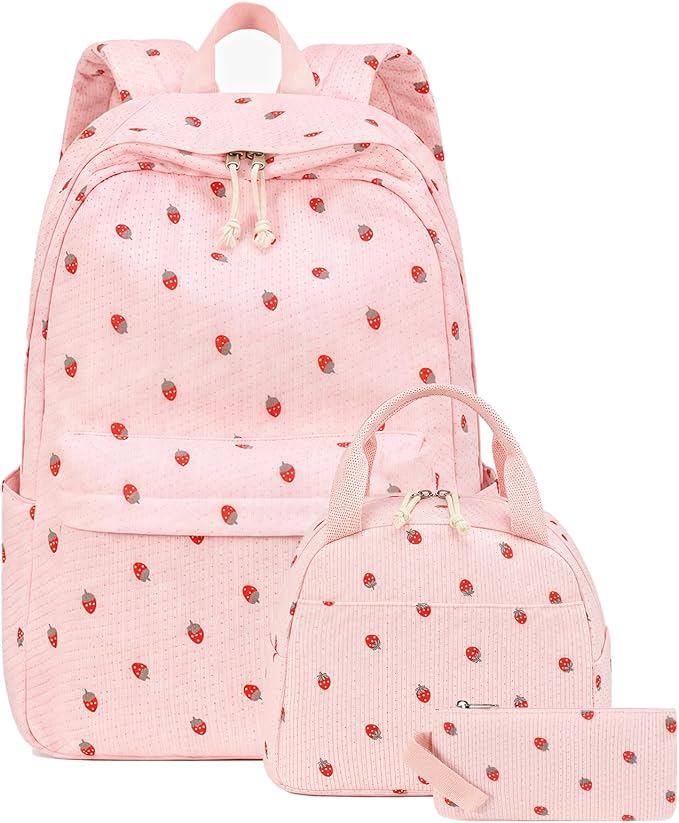 Bluboon School Backpack Set Girls Womens Laptop Bookbag Casual Daypack Fits 15 inch Laptop with Lunch Tote Bag and Pencil Bag