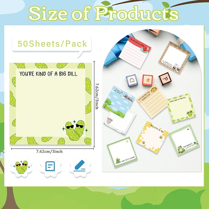 Inspirational Sticky Notes Gifts - 9 Pack Funny Positive Quotes Notepads 3x3 Inches, Fun Motivational Self-Adhesive Memo Pads Office Study Supplies for Friends Coworkers (450 Sheets)