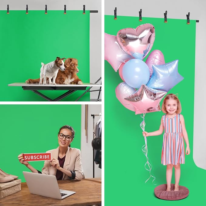 Forlogic Green Screen Backdrop Kit with Stand, 8x5.3ft Portable GreenScreen Background Stand for Streaming Video and Photography Shoots