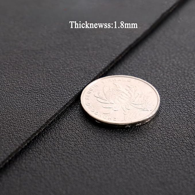 Leather Table Cover,1.8mm Thick,24x48 Inch,Table Protectors for Rectangle,Waterproof Desk Pad, Scratch - Resistant Craft Mat for Dining Table, Office Desk and Art Station (Black+Dark Gray)