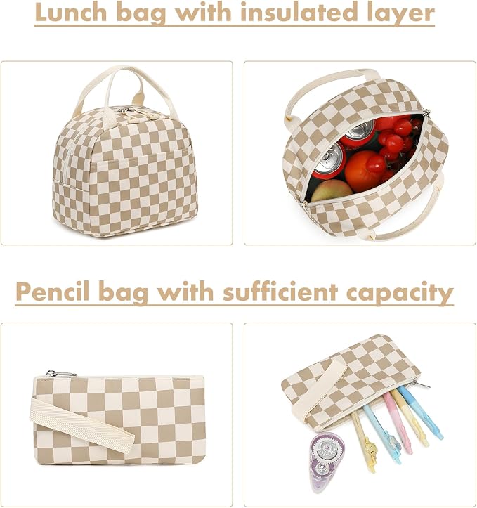 Bluboon Teens Backpack Set Girls School Backpack Lunch Box Pencil Bags Student Bookbags 3 in 1