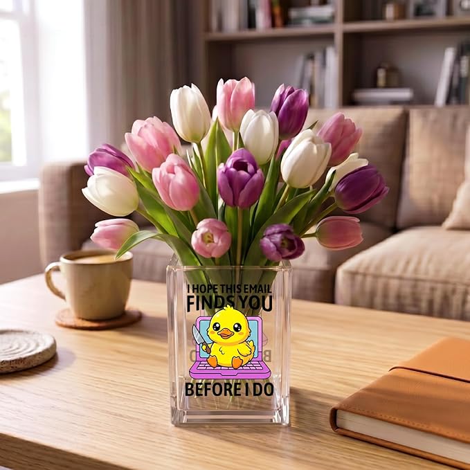zcyhtqp, I Hope This Email Finds You Before I Do, Funny Acrylic Cosmetic Pencil Pen Holder Cup, Duck Lover Desk Organizer, Sarcastic Work Gifts for Family Friend Coworker Leader