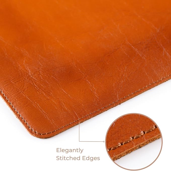 Desk Mat - Executive Real Leather Desk Pad - Large (18 3/4" X 35 3/4") | Non-Slip Leather Desk Blotter
