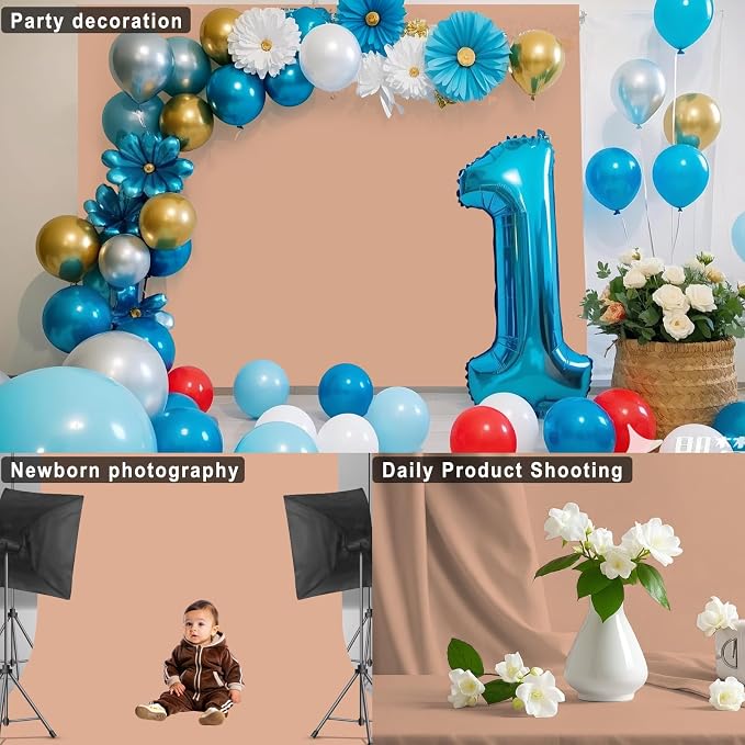Nude Backdrop for Photoshoot, Professional Photo Backdrop Background Curtain for Product Photography, Portraits, Wedding, Party, Live Streaming Video Recording 10X10 FT (Background Only)