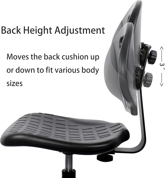 TAKE UR SEAT® Deluxe Drafting Lab Stool Chair, 18'' Adjustable Footring, 10'' Adjustable Height, 450 lbs seat Capacity, Heavy Duty, Shipped Within 24 Hours(Self-Braking Caster)