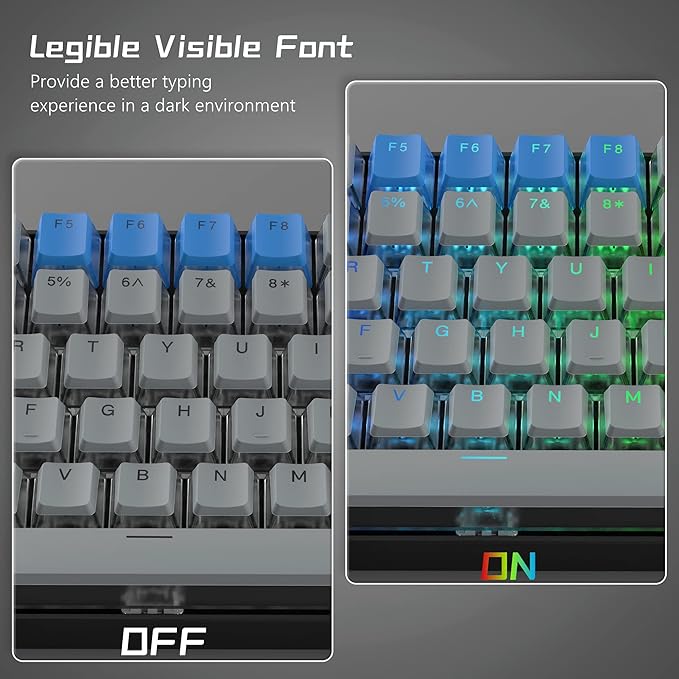 Womier PBT Pudding Keycaps- Shine Through Keycaps,165 Keys Key Cap Set 60 65 75 100 Percent, OEM Profile for Custom Cherry Gateron MX Switches Mechanical Keyboard, Blue