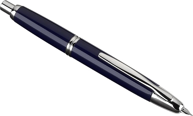 PILOT Vanishing Point Collection Refillable & Retractable Fountain Pen, Blue Barrel with Rhodium Accents, Blue Ink, Medium Nib (60243)