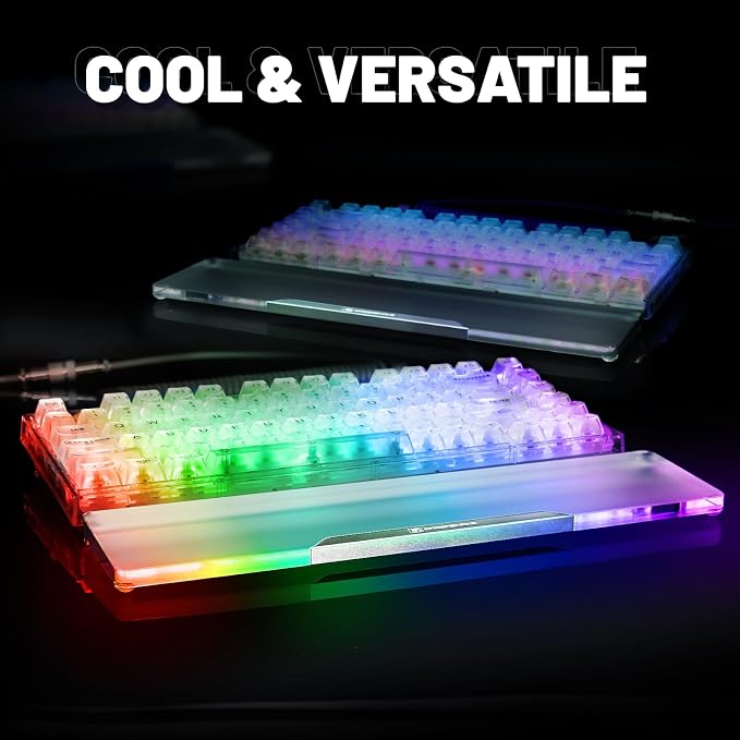 Acrylic Keyboard Wrist Rest Pro- Compact 60% Keyboard- Mechanical Keyboards Ergonomic Palm Rest for Computer Keyboard,Anti-Slip Base,Wrist Pad for Laptop,Office & Home-Easy Typing,Silver
