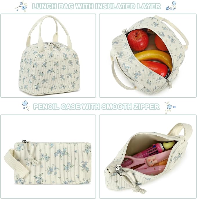 BTOOP School Backpacks for Teen Girls Bookbags Lightweight Kids Backpack School Bags Set with Lunch Box Pencil Case