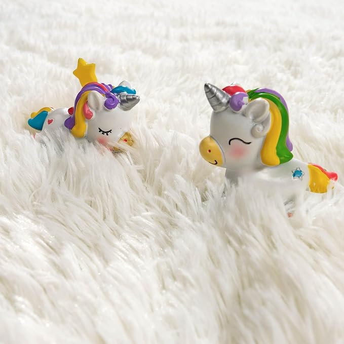 Awaytail Round Fluffy Cream Rug - 4FT Super Soft Circle Shaggy Plush Fuzzy Furry Carpet for Kids & Nursery