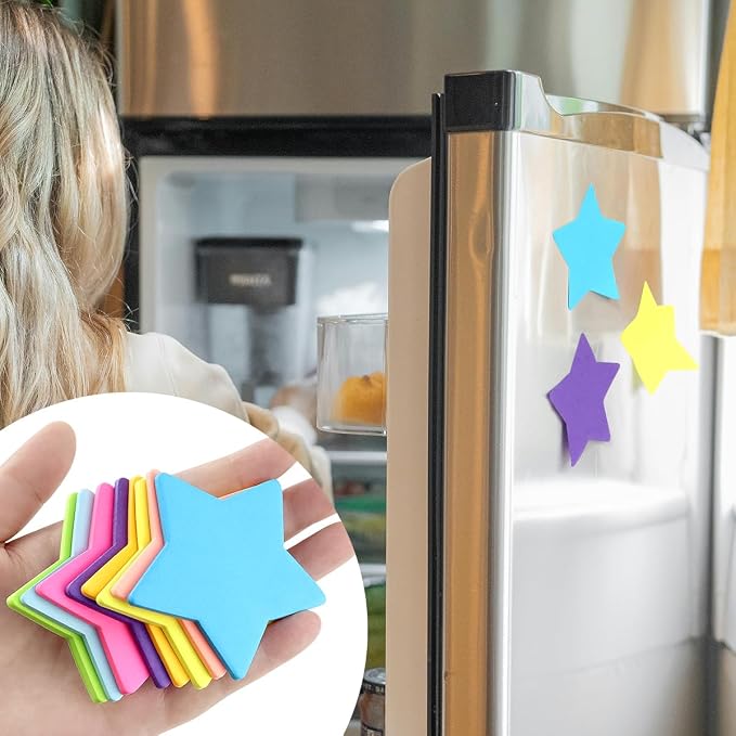 Yuntop 8 Color Star Shape Sticky Notes, 240 Sheets, Self-Sticky Note Pads for School Office Home
