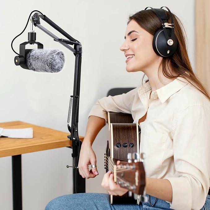 PodMic Pop Filter Furry Cover - Mic Windscreen Wind Cover Customized for Rode PodMic Podcasting Microphone to Blocks Out Plosives(Gray01)
