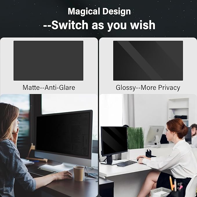 [2 Pack] 22 Inch Computer Privacy Screen for 16:10 Aspect Ratio Widescreen Monitor, Eye Protection Anti Glare Blue Light Computer Monitor Privacy Filter, Removable 22 in Protector Film